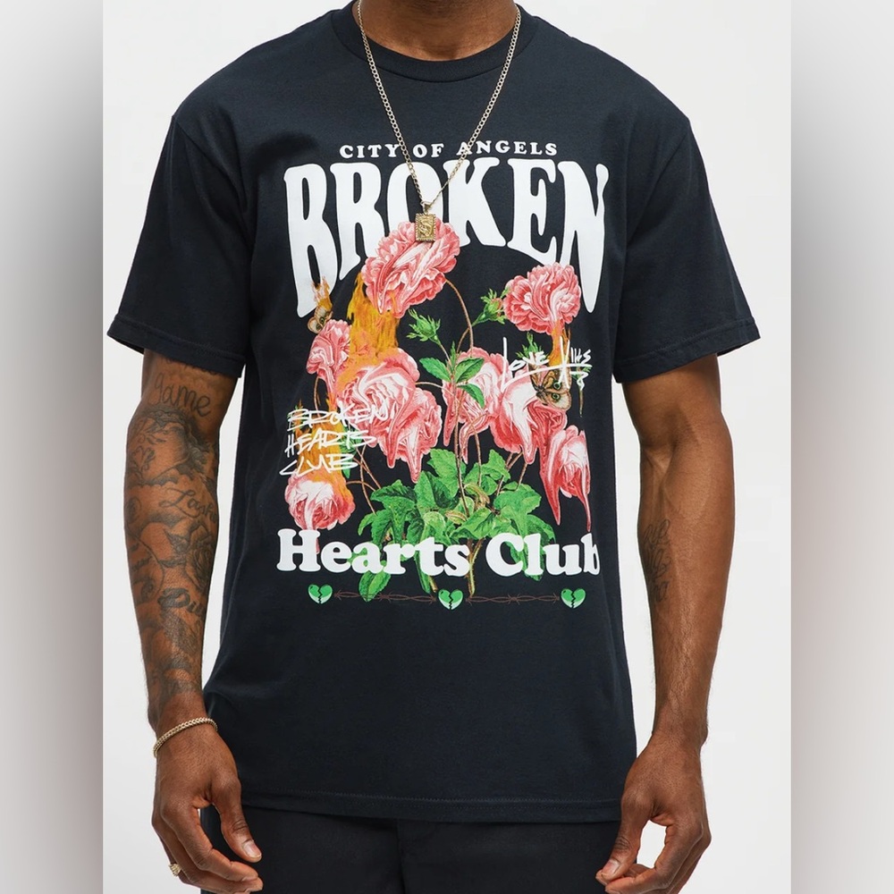 Fashion Nova Black 'City of Angels' Graphic Tee